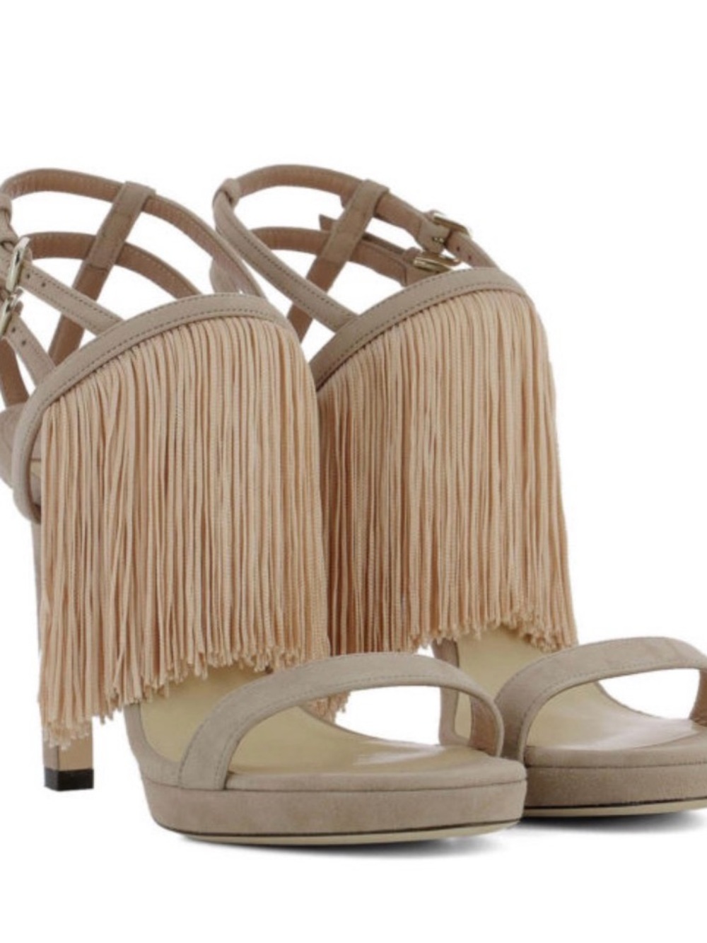 Jimmy Choo Blush Farrah  Suede High Heel Sandals in ballet pink